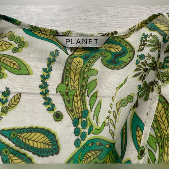 PLANET Silk Paisley Floral Tunic Top Swim Beach Cover Size 16 - Picture 7 of 13